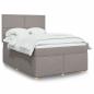 Preview: ARDEBO.de - Boxspringbett mit Matratze Taupe 140x190 cm Stoff