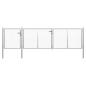 Preview: ARDEBO.de - Gartentor Stahl 400x75 cm Silbern
