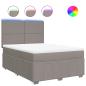 Preview: Boxspringbett mit Matratze Taupe 140x190 cm Stoff