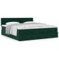 Preview: Ottoman-Bett mit Matratzen Dunkelgrün 200x200 cm Samt