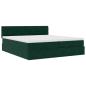 Preview: Ottoman-Bett mit Matratzen Dunkelgrün 200x200 cm Samt