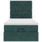 Preview: Ottoman-Bett mit Matratzen Dunkelgrün 100x200 cm Samt
