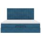 Preview: Ottoman-Bett mit Matratzen & LED Dunkelblau 200x200 cm Samt