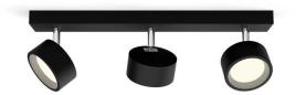 Preview: Philips Bracia Decken-/Wandspot, ClickFix, 3x 5,5W, 220-240V, 1650lm, 2700K, schwarz (929003299201)
