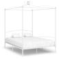 Preview: ARDEBO.de - Himmelbett-Gestell Weiß Metall 160 x 200 cm