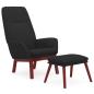 Preview: Relaxsessel mit Hocker Schwarz Stoff