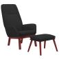 Preview: Relaxsessel mit Hocker Schwarz Stoff