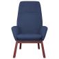 Preview: Relaxsessel mit Hocker Blau Stoff