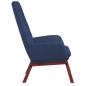 Preview: Relaxsessel mit Hocker Blau Stoff