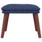 Preview: Relaxsessel mit Hocker Blau Stoff