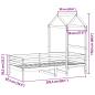 Preview: Tagesbett mit Dach 80x200 cm Massivholz Kiefer