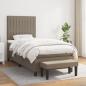 Preview: ARDEBO.de - Boxspringbett mit Matratze Taupe 80x200 cm Stoff