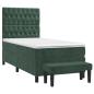 Preview: Boxspringbett mit Matratze Dunkelgrün 100x200 cm Samt