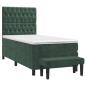 Preview: Boxspringbett mit Matratze Dunkelgrün 90x200 cm Samt