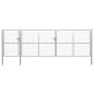 Preview: ARDEBO.de - Gartentor Stahl 500×150 cm Silbern