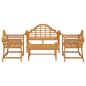 Preview: 4-tlg. Garten-Lounge-Set Massivholz Teak