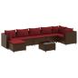 Preview: 8-tlg. Garten-Lounge-Set mit Kissen Braun Poly Rattan