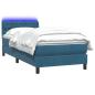 Preview: Boxspringbett mit Matratze Dunkelblau 90x220 cm Samt