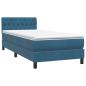 Preview: Boxspringbett mit Matratze Dunkelblau 90x220 cm Samt