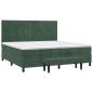 Preview: Boxspringbett mit Matratze Dunkelgrün 200x200 cm Samt