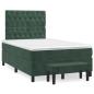 Preview: Boxspringbett mit Matratze Dunkelgrün 120x200 cm Samt
