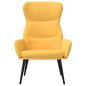 Preview: Relaxsessel mit Hocker Senfgelb Stoff