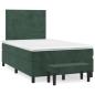 Preview: ARDEBO.de - Boxspringbett mit Matratze Dunkelgrün 120x190 cm Samt