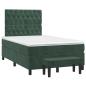 Preview: Boxspringbett mit Matratze Dunkelgrün 120x190 cm Samt