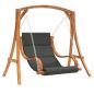 Preview: Hollywoodschaukel mit Auflage Massivholz Fichte mit Teak-Finish