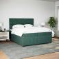 Preview: Boxspringbett mit Matratze Dunkelgrün 200x200 cm Samt
