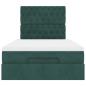 Preview: Ottoman-Bett mit Matratzen & LEDs Dunkelgrün 120x190 cm Samt