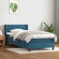 Preview: Boxspringbett mit Matratze Dunkelblau 90x220 cm Samt