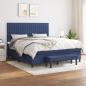 Preview: ARDEBO.de - Boxspringbett mit Matratze Blau 160x200 cm Stoff