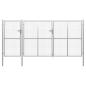 Preview: ARDEBO.de - Gartentor Stahl 400 x 150 cm Silbern
