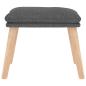 Preview: Relaxsessel mit Hocker Hellgrau Stoff