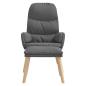 Preview: Relaxsessel mit Hocker Hellgrau Stoff