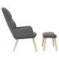 Preview: Relaxsessel mit Hocker Hellgrau Stoff