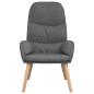 Preview: Relaxsessel mit Hocker Hellgrau Stoff