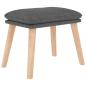 Preview: Relaxsessel mit Hocker Hellgrau Stoff