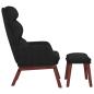 Preview: Relaxsessel mit Hocker Schwarz Stoff
