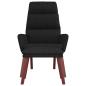 Preview: Relaxsessel mit Hocker Schwarz Stoff