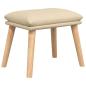 Preview: Relaxsessel mit Hocker Creme Stoff