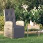 Preview: ARDEBO.de - Gartensessel Verstellbar mit Kissen Grau Poly Rattan