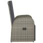 Preview: Gartensessel Verstellbar mit Kissen Grau Poly Rattan