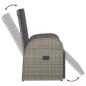 Preview: Gartensessel Verstellbar mit Kissen Grau Poly Rattan