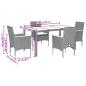 Preview: 5-tlg. Garten-Essgruppe mit Kissen Grau Poly Rattan und Glas
