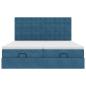 Preview: Ottoman-Bett mit Matratzen & LEDs Dunkelblau 160x200 cm Samt