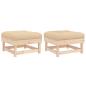 Preview: Gartenhocker mit Kissen 2 Stk. Massivholz Kiefer