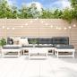 Preview: ARDEBO.de - 7-tlg. Garten-Lounge-Set Weiß Massivholz Kiefer