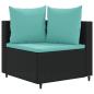 Preview: 4-tlg. Garten-Sofagarnitur mit Kissen Schwarz Poly Rattan